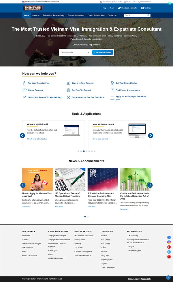 visa themeweb vn